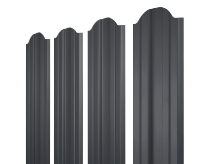 Евроштакетник двухсторонний М-образный RAL 7024 Графит