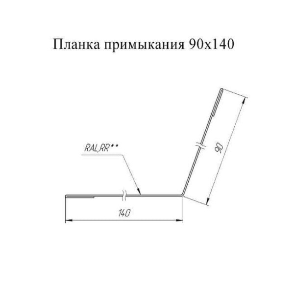 Планка примыкания 90х140 Zn