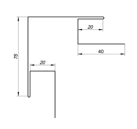 Угол наружный для металлического сайдинга RAL 7024