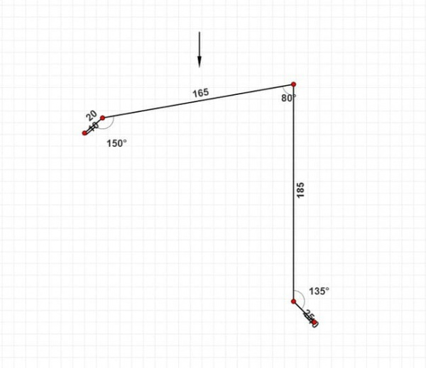 Конек односкатной кровли 165х185
