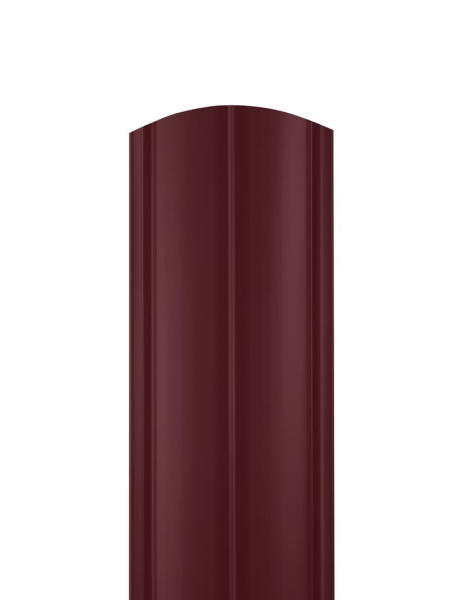 Евроштакетник двухсторонний Полукруглый RAL 3005 Вишневый