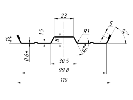Евроштакетник двухсторонний М-образный RAL 7024 Графит