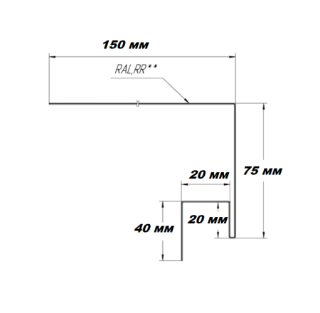 Околооконная планка для металлического сайдинга RAL 9005