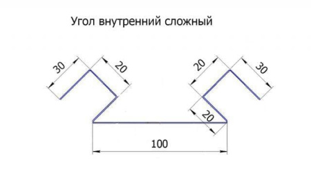 Угол внутренний для металлического сайдинга RAL 8017