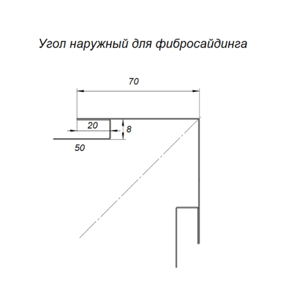 Угол наружный для фибросайдинга PE RAL 7024