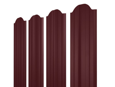 Евроштакетник двусторонний М-образный RAL 3005 Красное вино