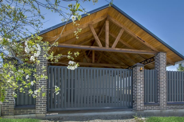 Евроштакетник двухсторонний Полукруглый RAL 7024 Графит