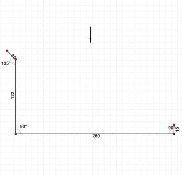 Планка примыкания нижняя 122х260