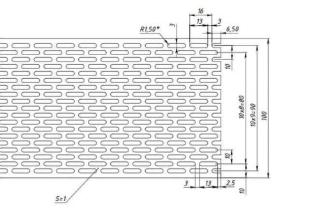 Лента карнизная вентиляционная графитовая RAL 7024