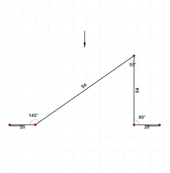 Планка снегозадержания малая 54х94