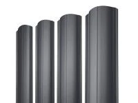 Евроштакетник двухсторонний Полукруглый RAL 7024 Графит