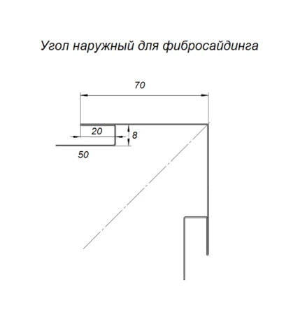 Угол наружный для фибросайдинга PE RAL 7024