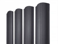 Евроштакетник двухсторонний Полукруглый 115мм, RAL 7024 Муар