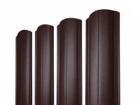 Евроштакетник двухсторонний Полукруглый 115мм, RAL 8017 Муар